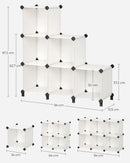 SONGMICS 6 Cube Storage Unit, Modular Plastic Cube Storage Organizer with Feet, Shoe Rack, Each Cube 30 x 30 x 30 cm