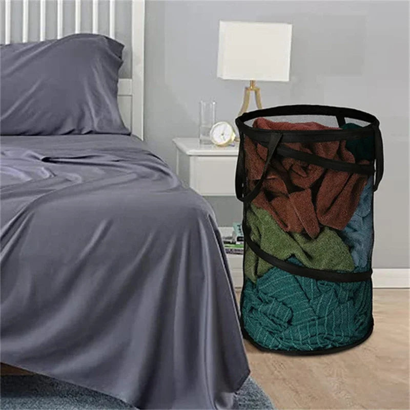 panier à linge pliable avec double poignée pratique pour vêtements - vue 5 sur 6