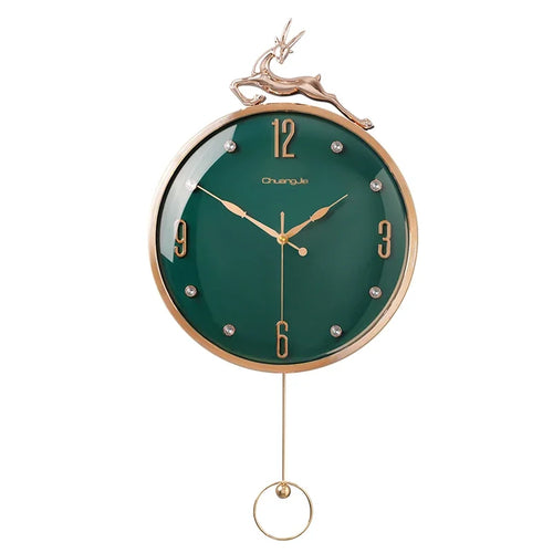 Nordic Auspicious Deer Wall Clock, Brief Design, Living Room Decoration, Kitchen Mute Clocks, Art Wall Watch, Home Decor, New, 1 - vue 6 sur 8