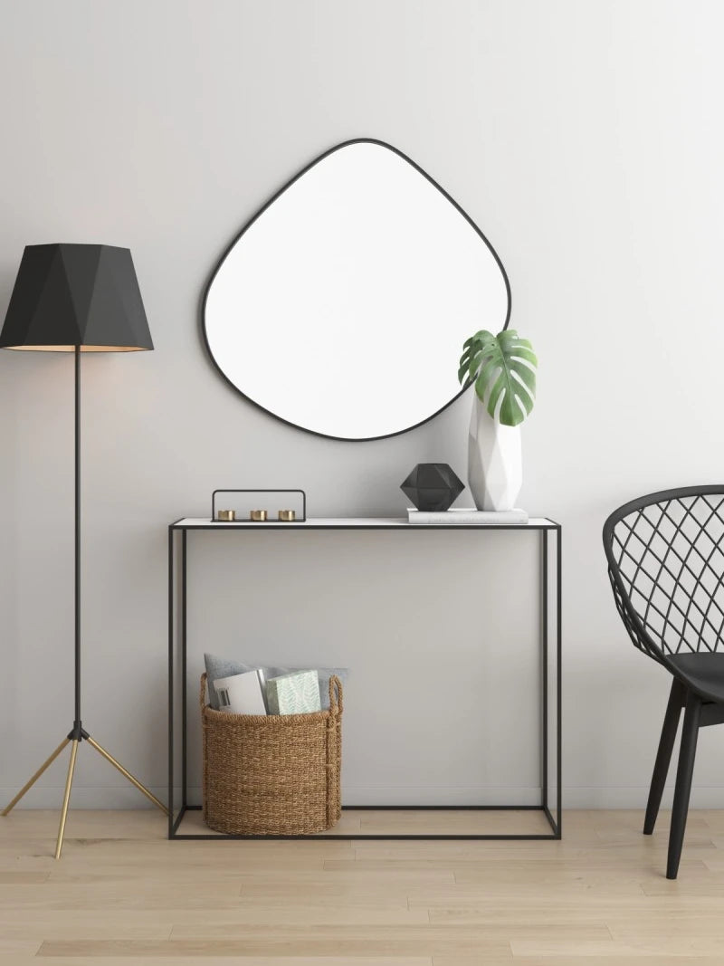 Bathroom mirror, makeup mirror, wall mounted irregular shaped bathroom, irregular water droplet mirror, entrance decoration, hou - vue 3 sur 11