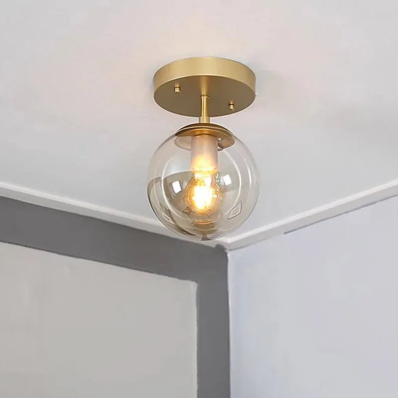 Plafonnier LED boule en verre moderne