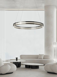 Minimalist style glass circular chandelier for interior decoration