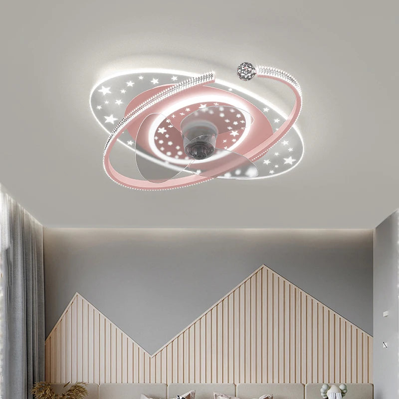 Plafonnier ventilateur de plafond à tête secouante 360 degrés led silencieux - vue 6 sur 12