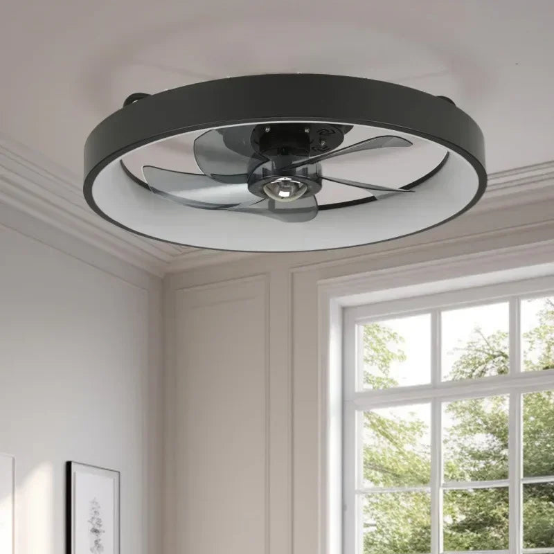 plafonnier silencieux avec lumière et ventilateur moderne - vue 3 sur 8