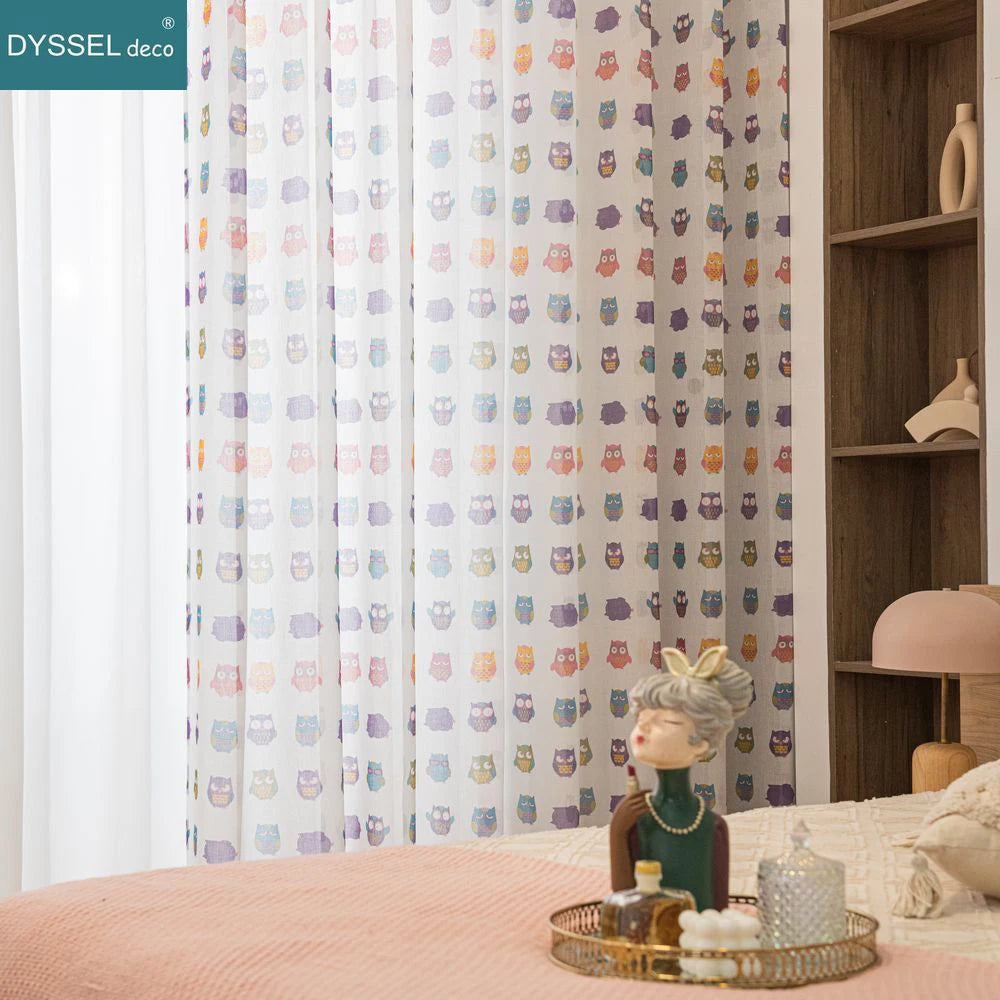Voilage enfants motifs animaux style européen chambre enfant - vue 7 sur 8