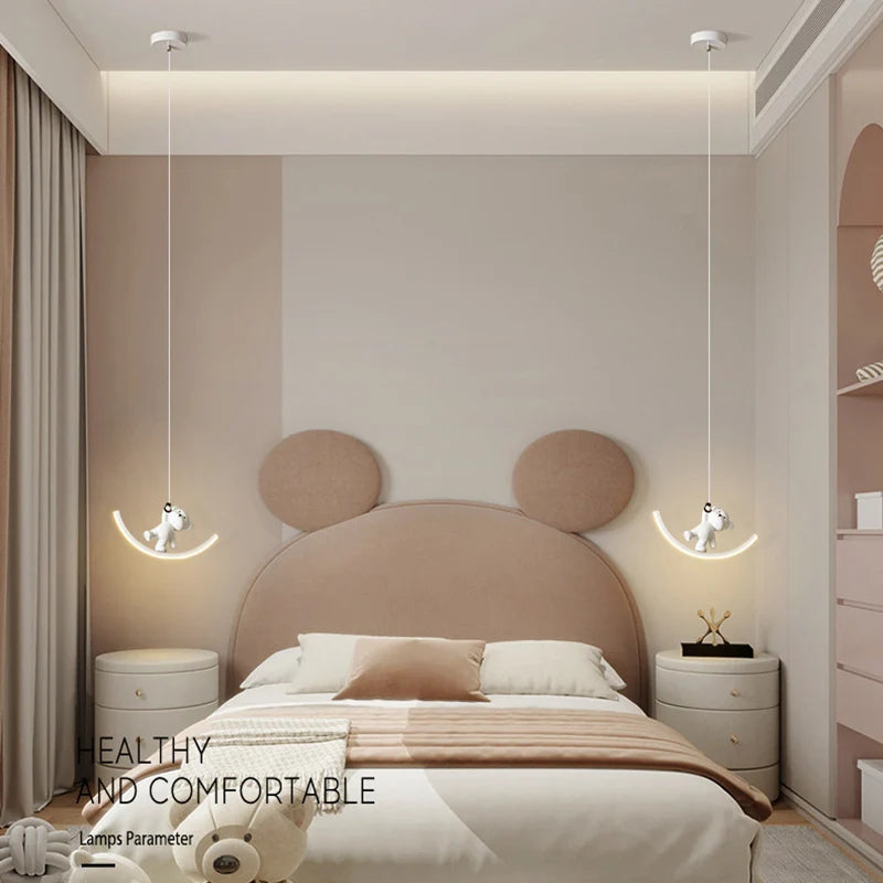 suspension led enfant chambre dauphin ours - vue 5 sur 9