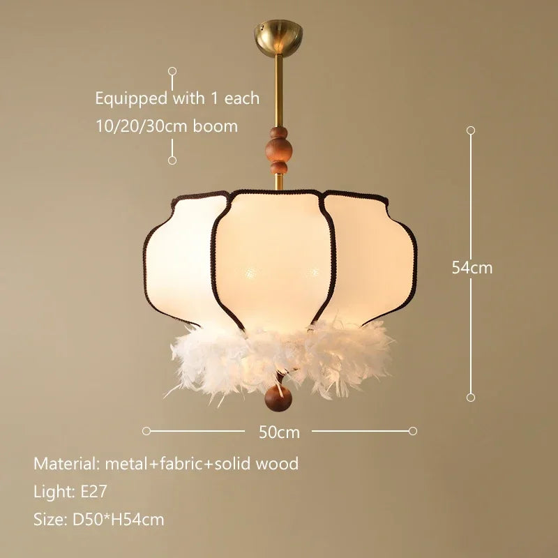 lustre vintage en tissu wabi sabi pour décoration intérieure rétro