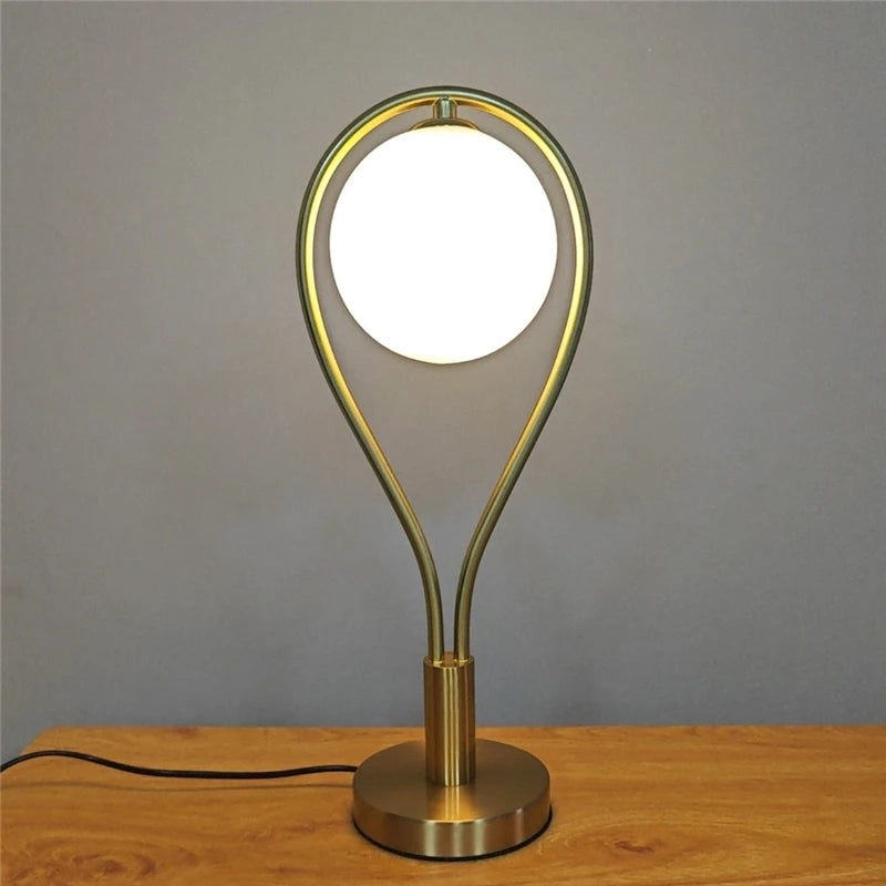 lampes de sol led artistiques en forme de raquette avec boule de verre - vue 2 sur 7