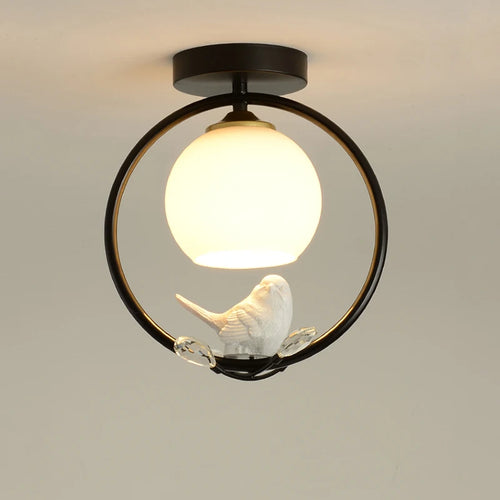 plafonnier nordique créatif avec motif oiseau pour balcon - vue 2 sur 10