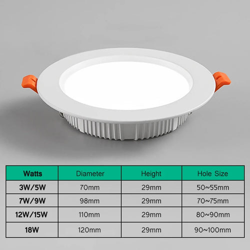 plafonniers ultra minces encastrés led spots d'intérieur panneau lumineux rond - vue 4 sur 5