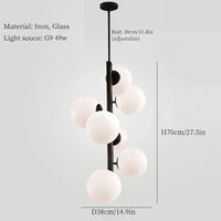 Minimalist Nordic decorative iron and glass ceiling light