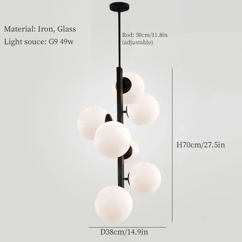 Minimalist Nordic decorative iron and glass ceiling light