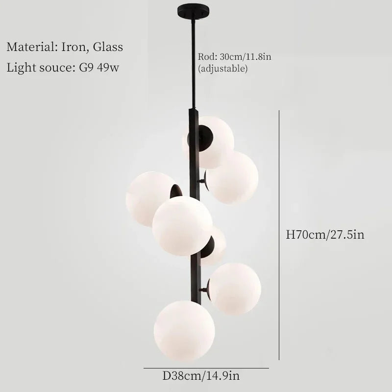 Minimalist Nordic decorative iron and glass ceiling light