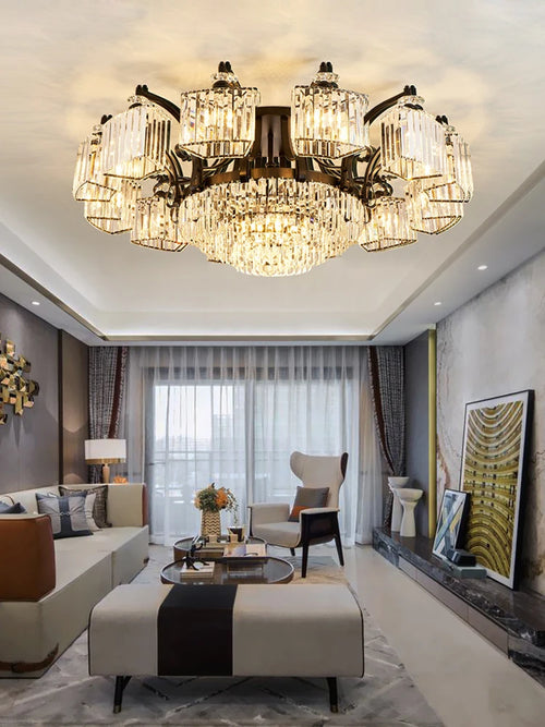 lustre rond à led intensité variable luxe 2022 - vue 6 sur 16