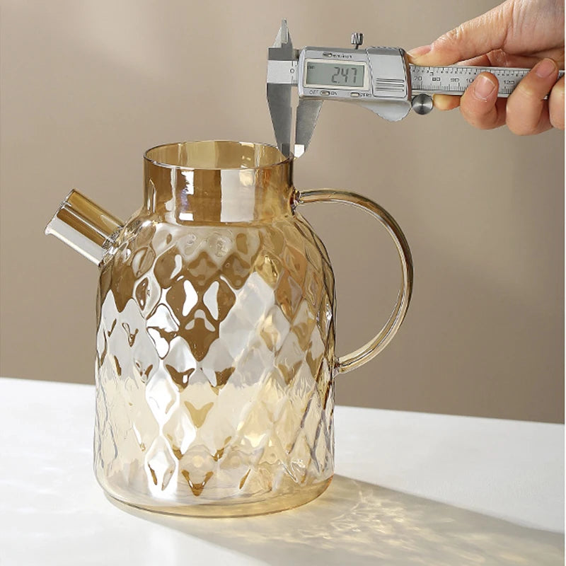 Bouilloire verre couvercle bambou filtre amovible 1l infusions - vue 6 sur 6