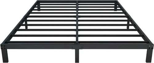 8 inch California King Size Bed Frame, No Spring, No Noise, Easy to Assemble, Black, Heavy Duty Metal Platform Bed Frame