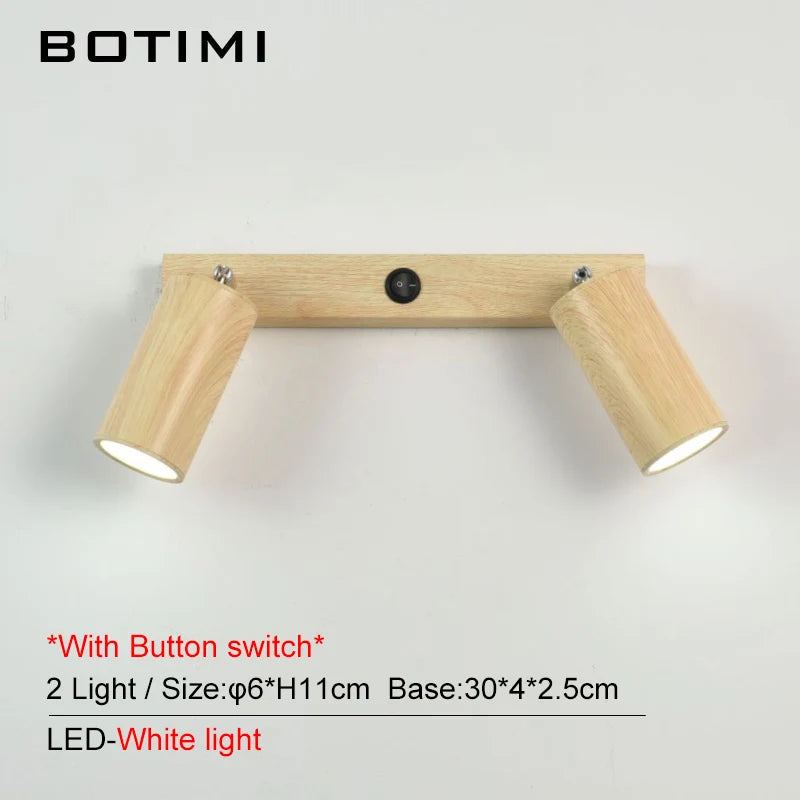 botimi applique murale fer interrupteur bouton-poussoir imitation bois nordique - vue 13 sur 13