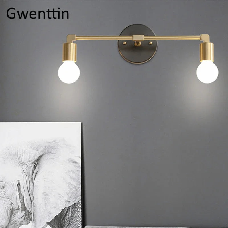 applique murale nordique en cuivre et miroir moderne - vue 4 sur 21