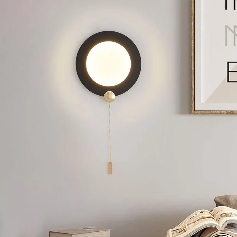 Applique murale ronde créative pour chambre à coucher