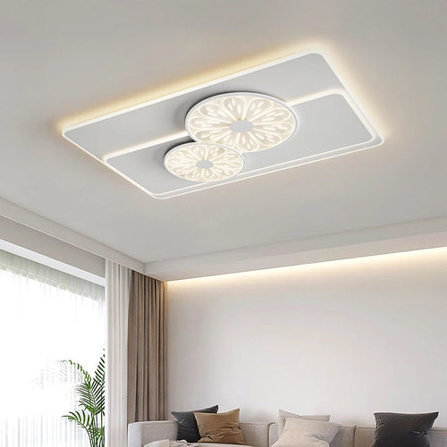Luxurious minimalist Nordic modern wooden square ceiling light - vue 2 sur 14