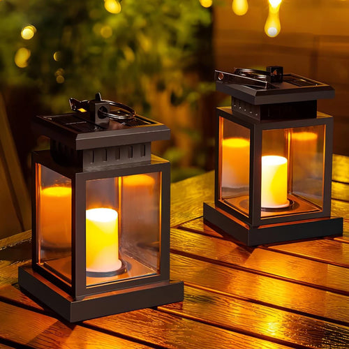 Lampe solaire bougie lanterne jardin étanche noël - vue 2 sur 7