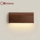 Minimalist dimmable walnut wood Nordic wall light