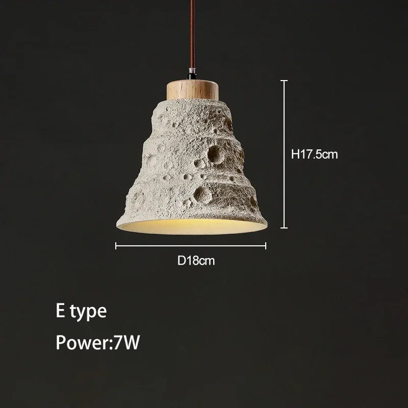 suspension wabi-sabi en ciment et travertin pour décoration intérieure - vue 10 sur 14