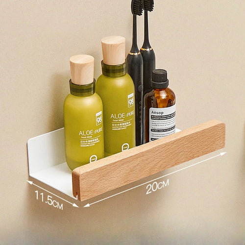 Wall-Mounted bathroom shelf，Punch Storage Holders Racks,floating shelves for wall， living room no-hole punching Storage Shelves - vue 16 sur 16