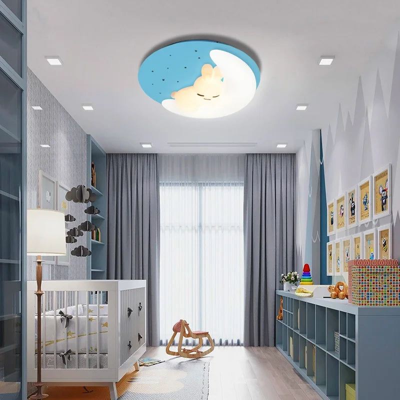plafonnier led design nordique en forme de lapin luminaire décoratif d'intérieur - vue 3 sur 18