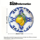 assiette decorative citron motif tranches style grec ceramique