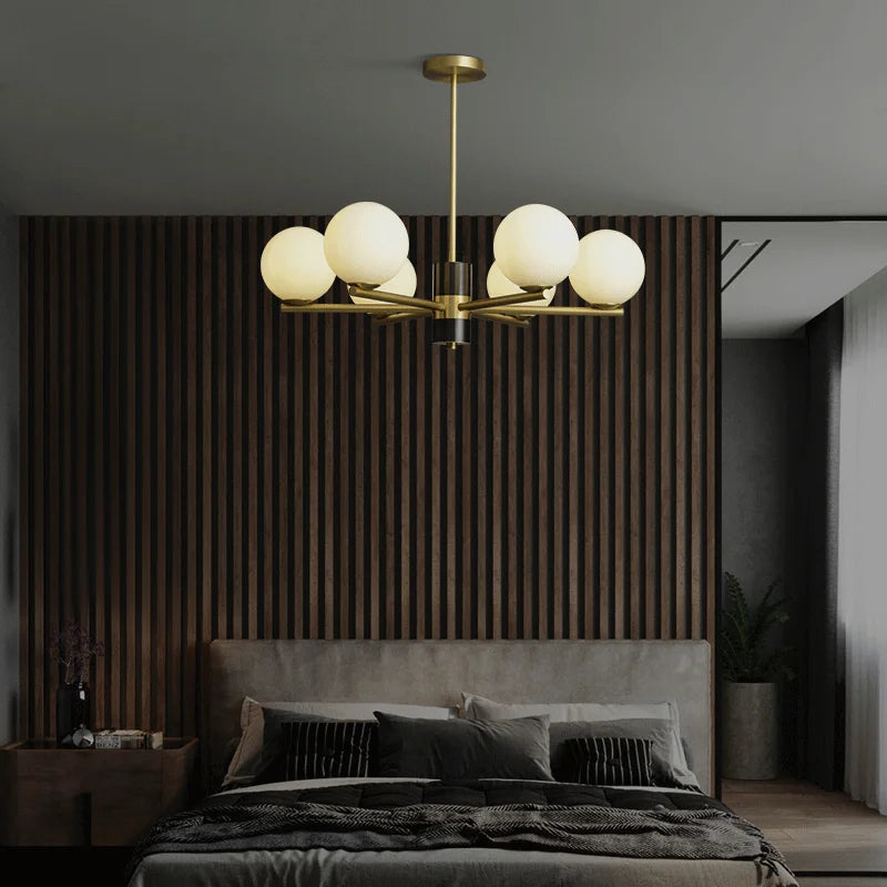 Luxury minimalist Nordic copper postmodern chandelier - vue 3 sur 9