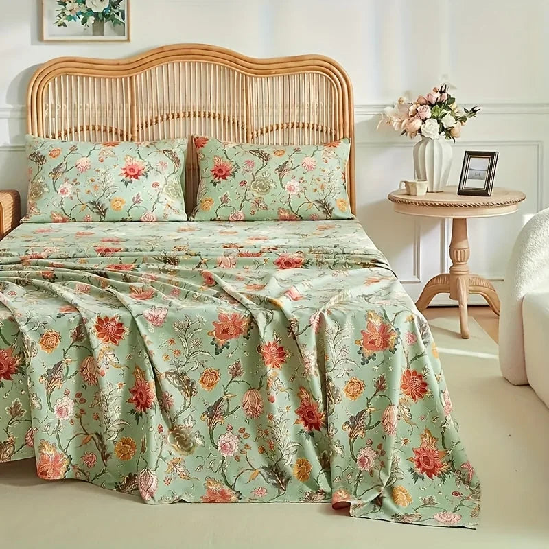 ensemble de couvre-lits imprimés fleurs vignes doux et confortable pour chambre