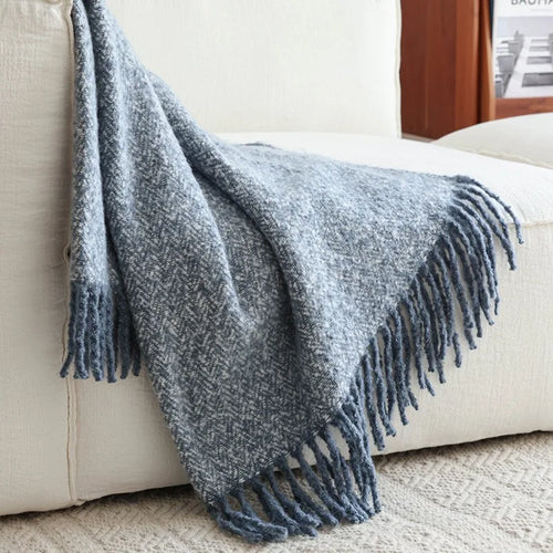 plaid tricot style americain couverture châle salon lit
