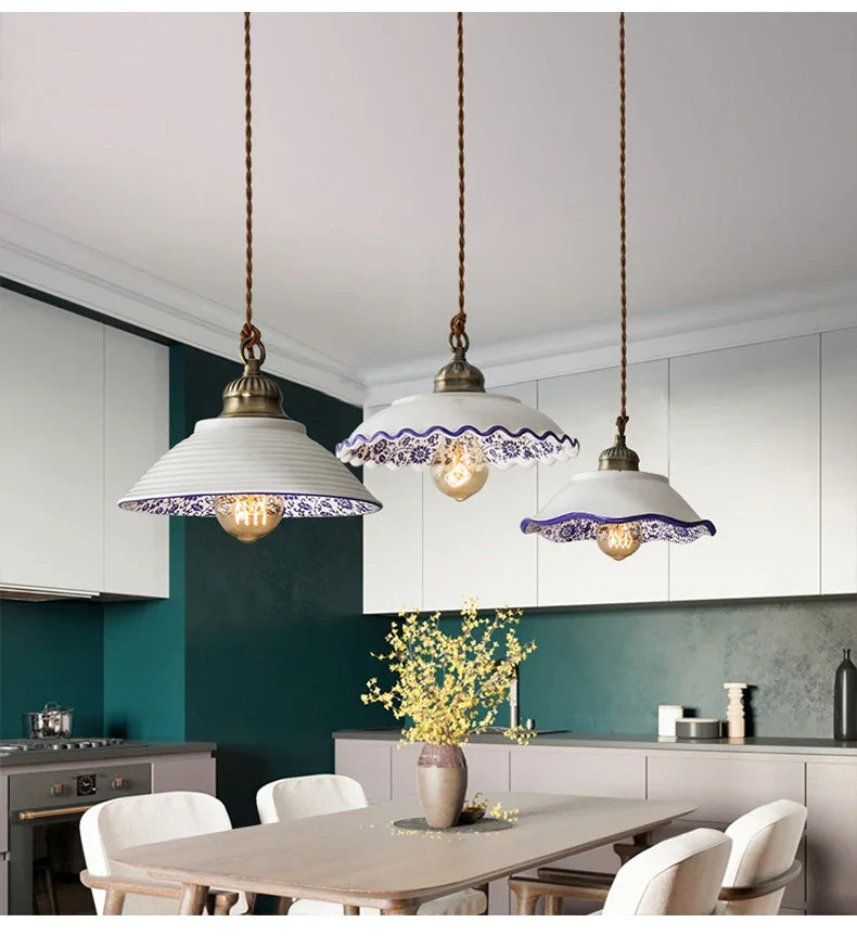 suspension vintage en porcelaine de style chinois pour décoration intérieure