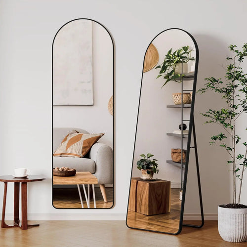 Full Length Mirror Standing Hanging or Leaning Against Wall Large Bedroom Floor Mirror Dressing, Aluminum Alloy Frame 162cm - vue 2 sur 11