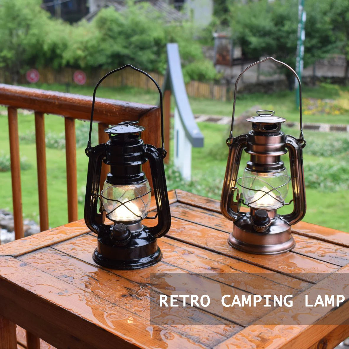 lampe d'ambiance rétro portable rechargeable pour camping et fêtes - vue 2 sur 6