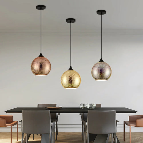 lustre 3d en verre effet feu d'artifice led pour restaurant