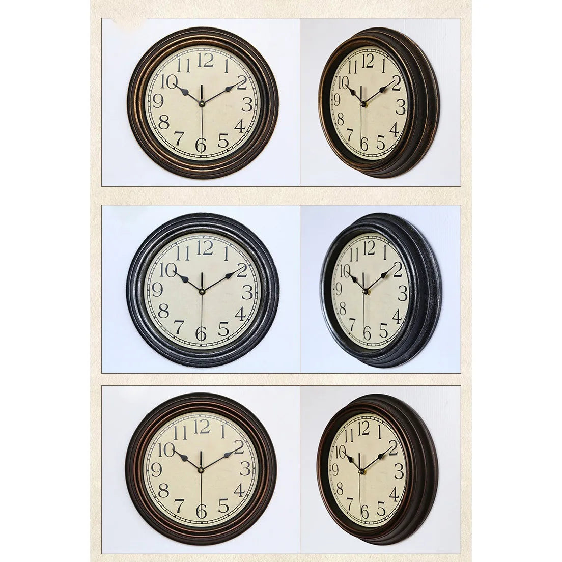 12 Inch Silent Retro Wall Clock Quartz Decorative Table Dial Battery Non-Ticking Digital Clocks for Bedroom,Black - vue 6 sur 7