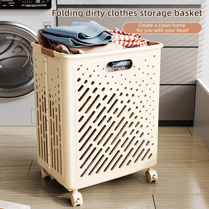panier à linge pliable avec roulettes grande capacité multifonctionnel - vue 4 sur 14