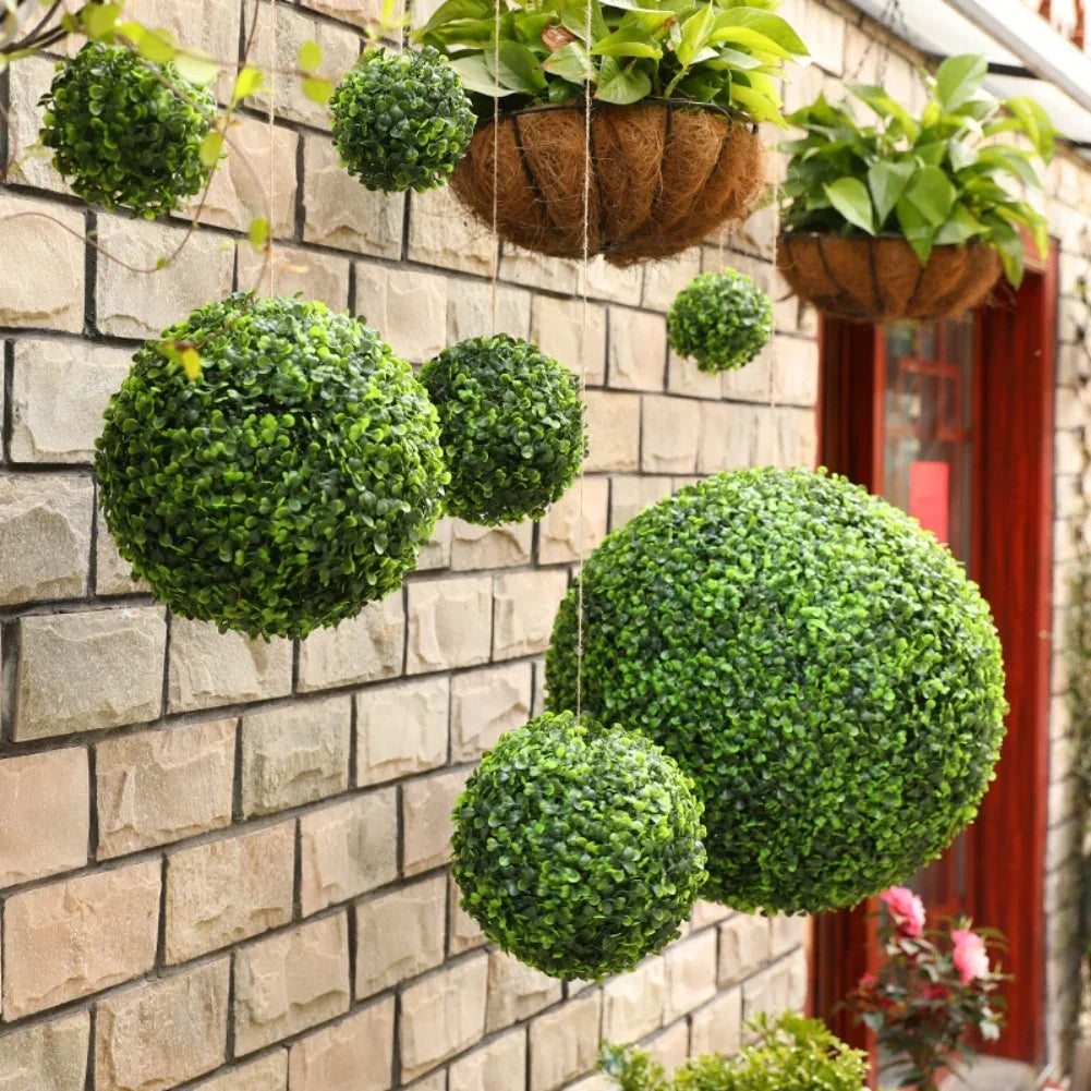 boule de buis artificielle décorative pour intérieur extérieur - vue 5 sur 6