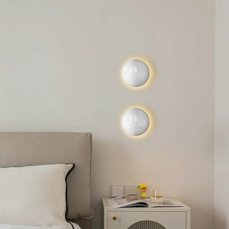 Applique murale led nordique ronde en métal pour décoration intérieure