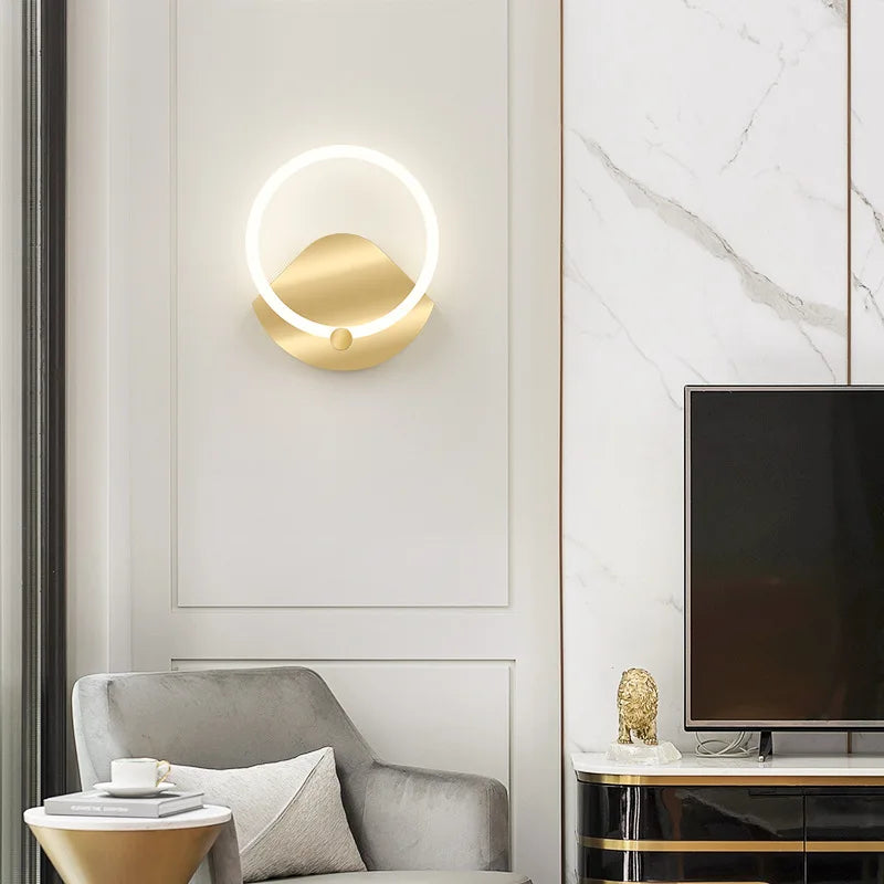 applique murale rond led nordique moderne - vue 6 sur 10