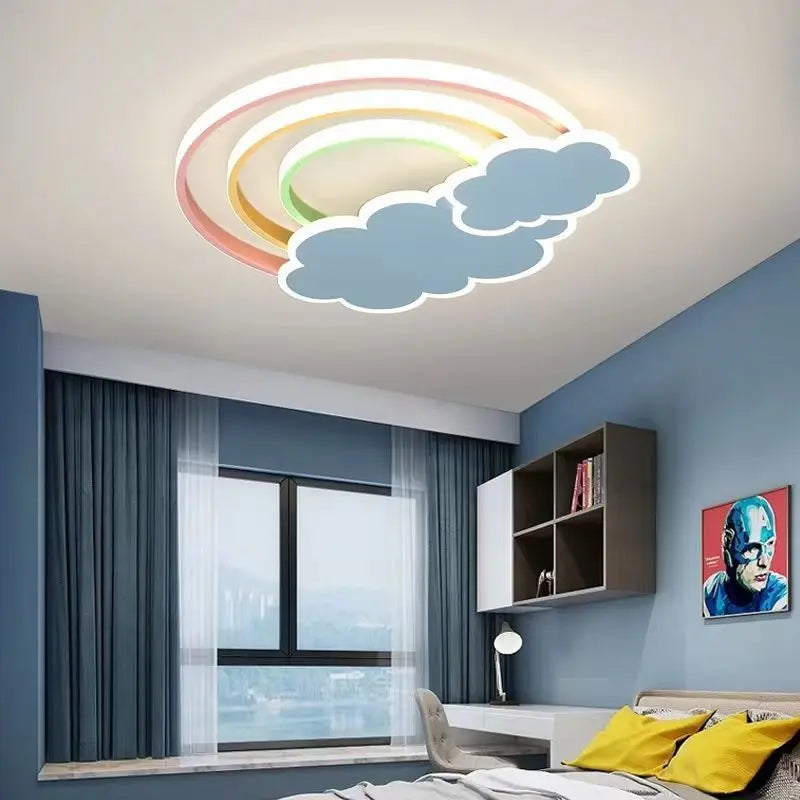 plafonnier nuage arc-en-ciel pour chambre d'enfant décorative et chaleureuse - vue 5 sur 8