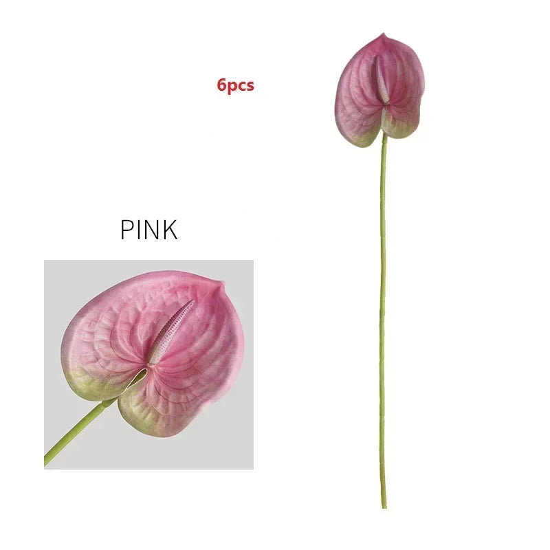feuilles d'anthurium artificielles pour décoration florale et jardin - vue 24 sur 24