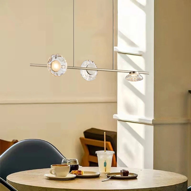 lustres led en verre transparent créatifs en métal 3000k - vue 5 sur 9