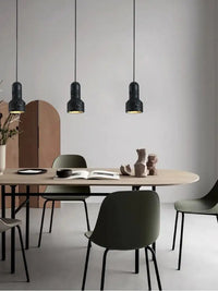 Minimalist vintage bedside lamp in volcanic stone for bar, café or staircase