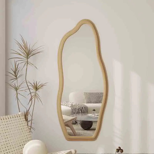 Italian light luxury wall-mounted decorative full-length mirror with unique frame - vue 6 sur 9