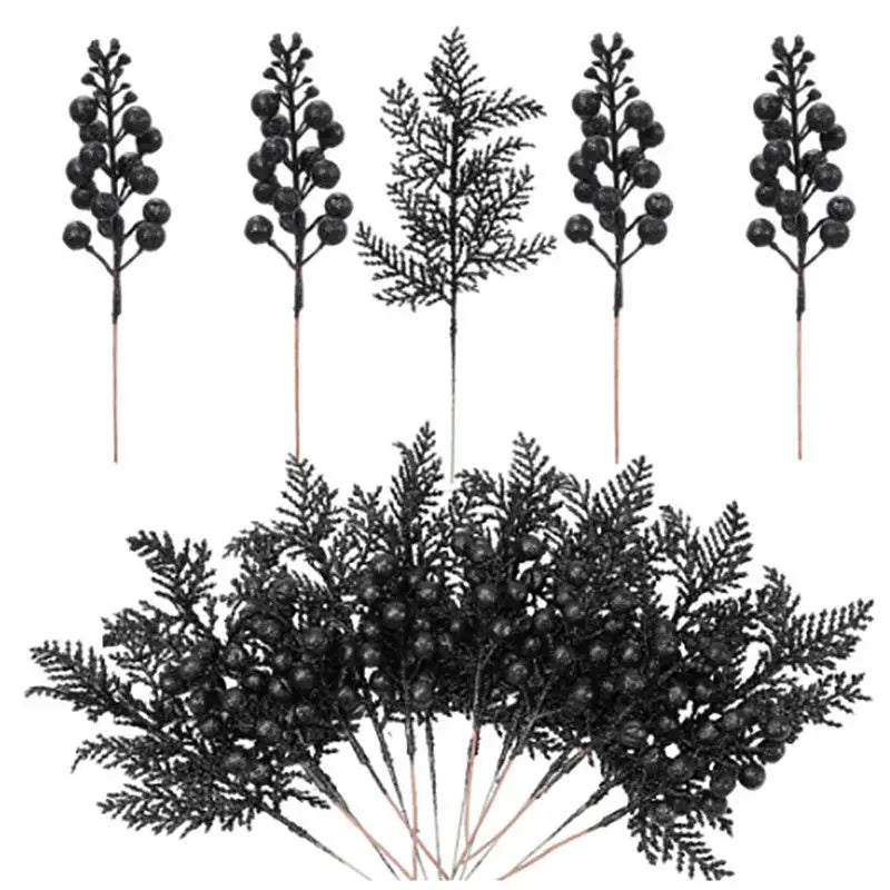 lot de 5 décorations de noël paillettes fleurs artificielles pour nouvel an 2025 - vue 12 sur 13