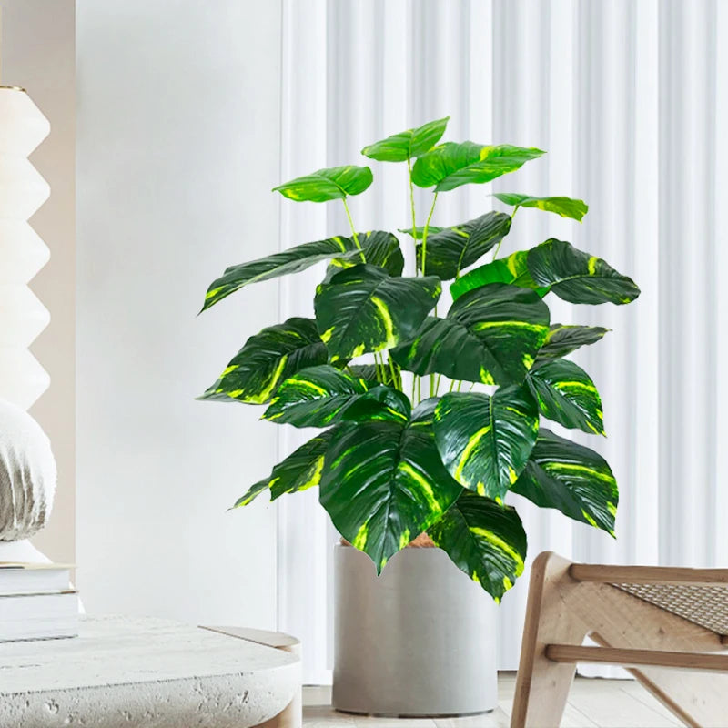 plantes artificielles grandes feuilles monstera pour décoration intérieure - vue 4 sur 7