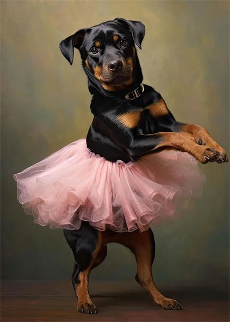 portraits de ballerine de chien art abstrait mural kawaii - vue 16 sur 26